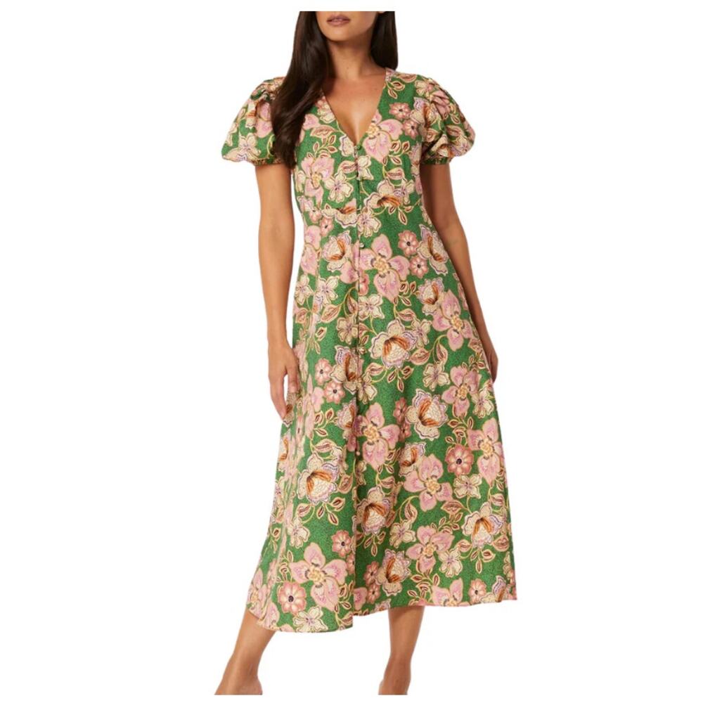 Misa betty midi dress in kelly blossoms floral print S